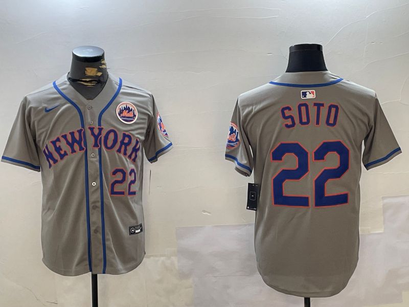 Men New York Mets #22 Soto Grey Game 2024 Nike MLB Jersey style 1->women mlb jersey->Women Jersey